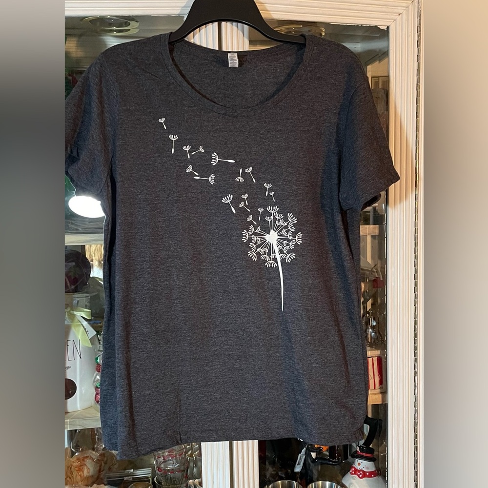 Alstyle grey cotton dandelion t shirt women’s 2XL vintage